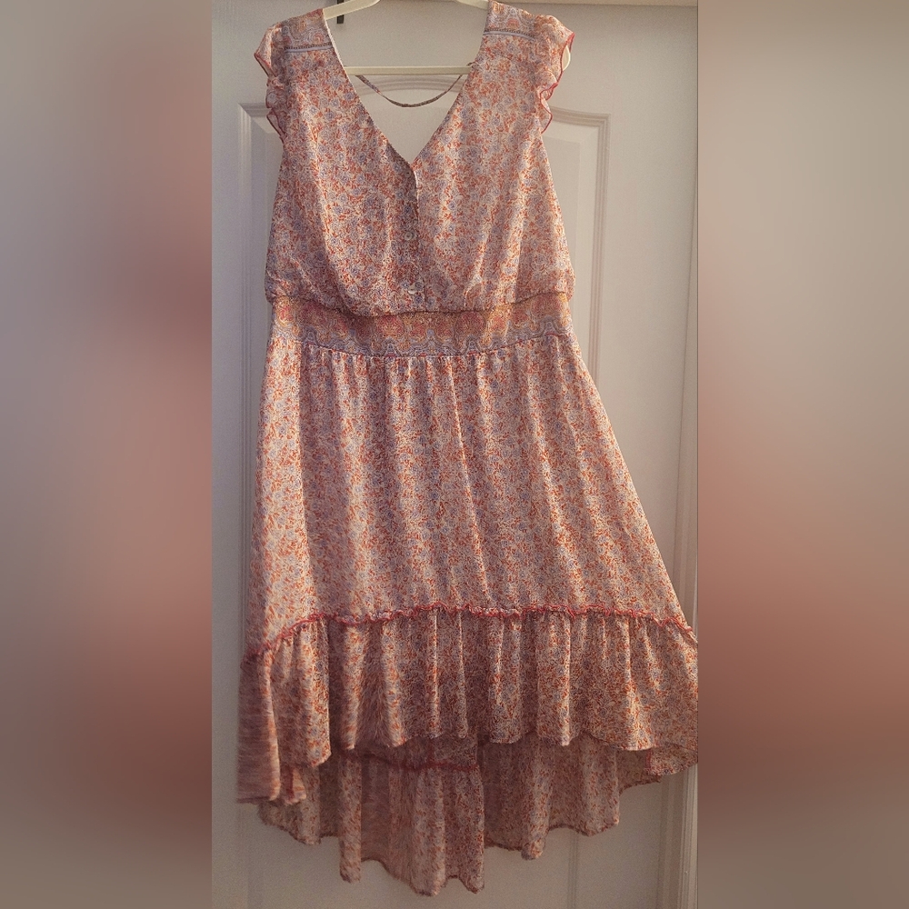 🇺🇸Luxology Midi Sundress with Flutter Sleeves